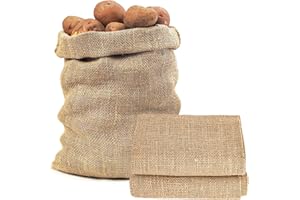 MAQIHAN 2 PCS Burlap Sack - 18.5" x 27.5" Burlap Bags for Plants High Density Natural Jute Bag of Potatoes Plant Grow Bags with Rope Potato Sacks Race Bags Potato Storage,Multipurpose