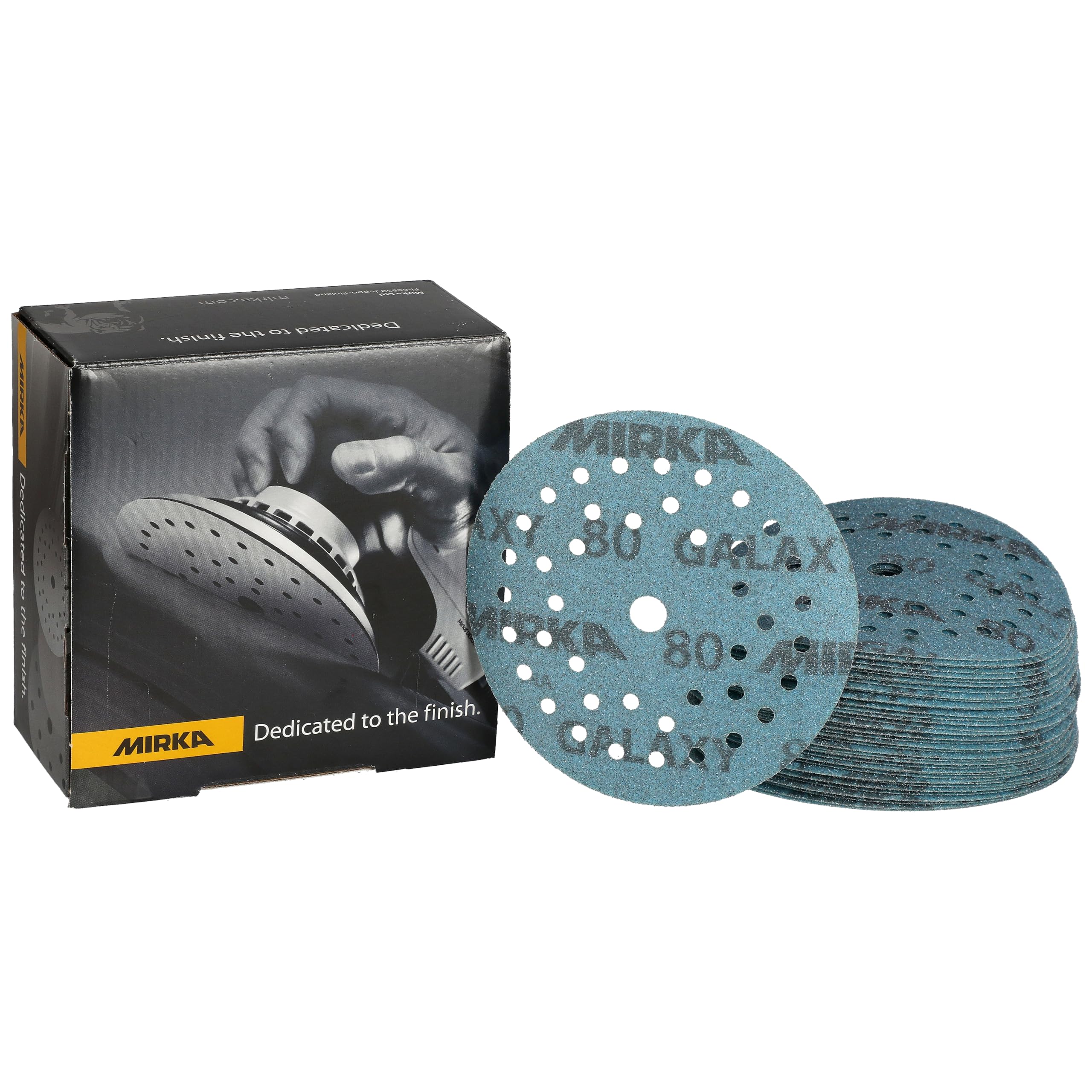 Mirka Galaxy epoxy sandpaper 125mm Hook & Loop grit 80 for sanding epoxy resin, wood, epoxy, rivertable / 50 pcs sanding discs