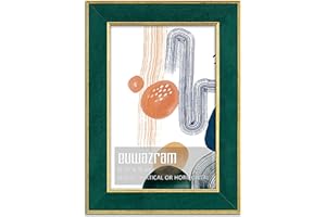 euwazram Suede 6x9 Frame - Single Frame, Christmas Elegant Green 6 x 9 Poster Frame, 6x9 Picture Frame for Artwork Puzzles Photos and Movie Posters