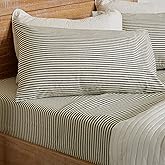 4-Piece King Size Stripe Microfiber Sheet Set - Ultra-Soft, Brushed Bedding Sheets & Pillowcases - Wrinkle Free, Comfortable, All-Season Bed Sheets (Dark Grey)