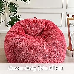 LIFEREVO Soft Red Bean Bag Chair Cover