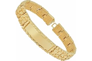 LIFETIME JEWELRY Nugget ID Bracelet for Men and Women 24k Real Gold Plated