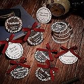 Blulu 24 Pcs 2026 Names of Jesus Advent Christian Christmas Hanging Ornaments Bulk Religious 3 Inch Wood Ornaments with Savior Names for Christmas Tree Decoration(Black, White, Brown,Round)