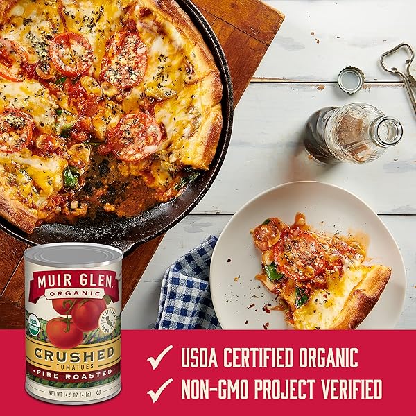 MUIR GLEN ORGANIC CRUSHED FIRE ROASTED CANNED TOMATOES, 14.5 OZ.