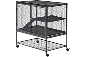 MidWest Homes for Pets Critter Nation Single Unit Small Animal Cage, 2 Tiers, Includes Pan, Shelf, Ramp & Cover, for Rats, Ferrets, Chinchillas, Sugar Gliders