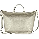 Italian Genuine Metallic Suede Tote Bag for Women with Adjustable Strap | Work, City & Travel Shoulder Handbag