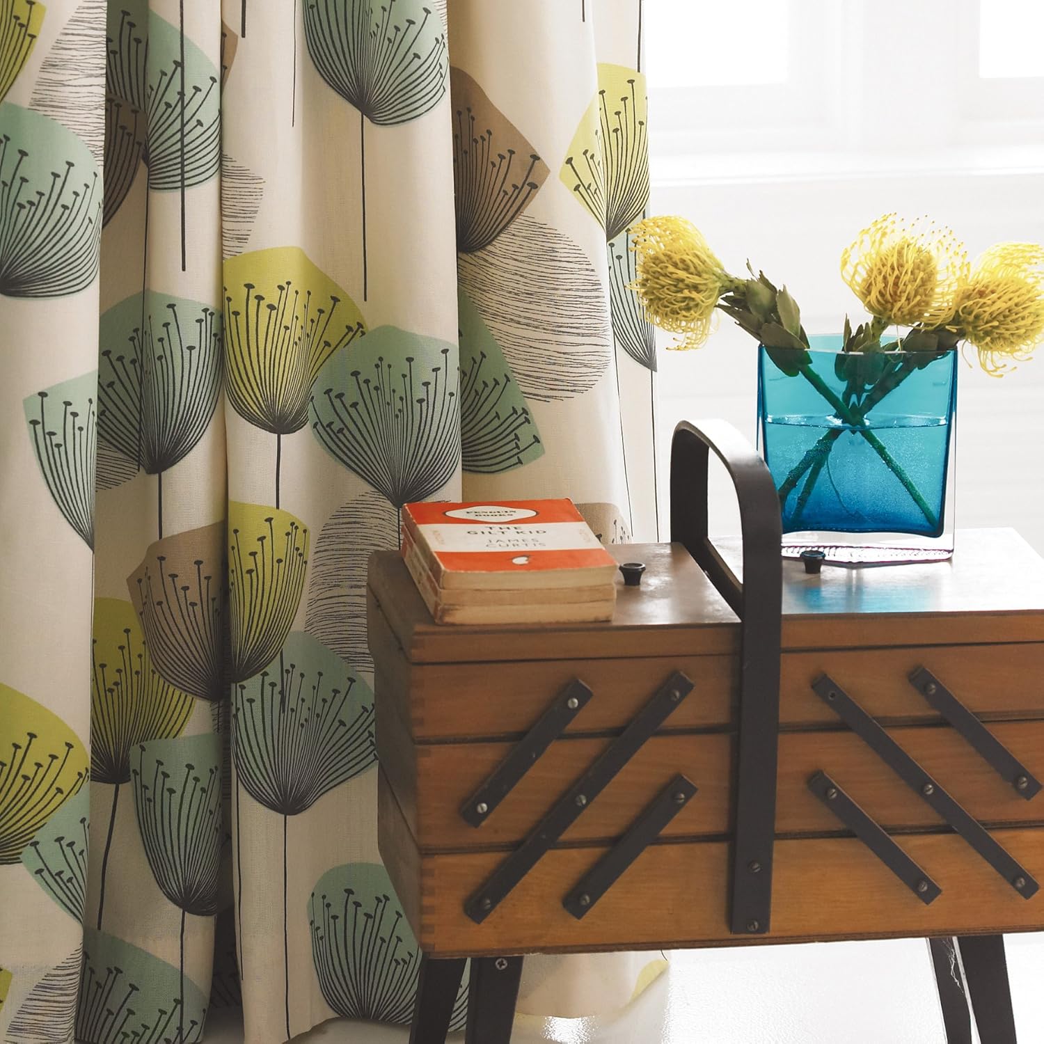 Sanderson Dandelion Clocks Curtains 66'' x 72'', Aqua Amazon.co.uk
