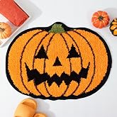 TRUEDAYS Halloween Pumpkin Bathroom Rug, Tufted Non Slip Bath Mat, 20