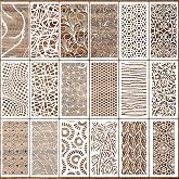 Stencils for Crafts Reusable Texture Stencils for Painting 8"x4" | Background Stencil Leaf Floral Templates for Painting on Wood Furniture Card Canvas Scrapbook