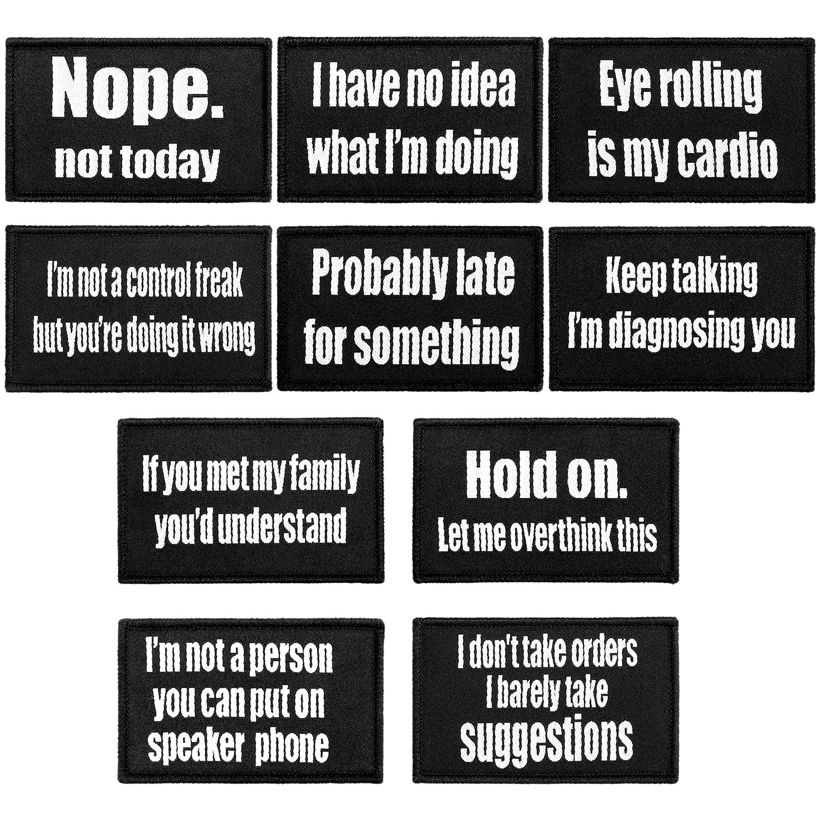 Photo 1 of 20 Pcs Funny Patches Funny Sayings Hook and Loop Attach for Hats Embroidered Applique Fastener Hook and Loop Emblem Funny Sarcasm Patch for Backpack Jeans Vest Coat