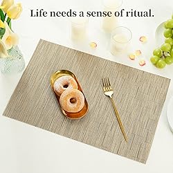 Leetaltree Light Brown Placemats Set of 12 - Heat
