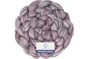 LIVING DREAMS YARN Winner's Circle Superfine Merino Fiber for Spinning & Felting. Super Soft Combed top roving in Stunning Color Blends, Sophisticat