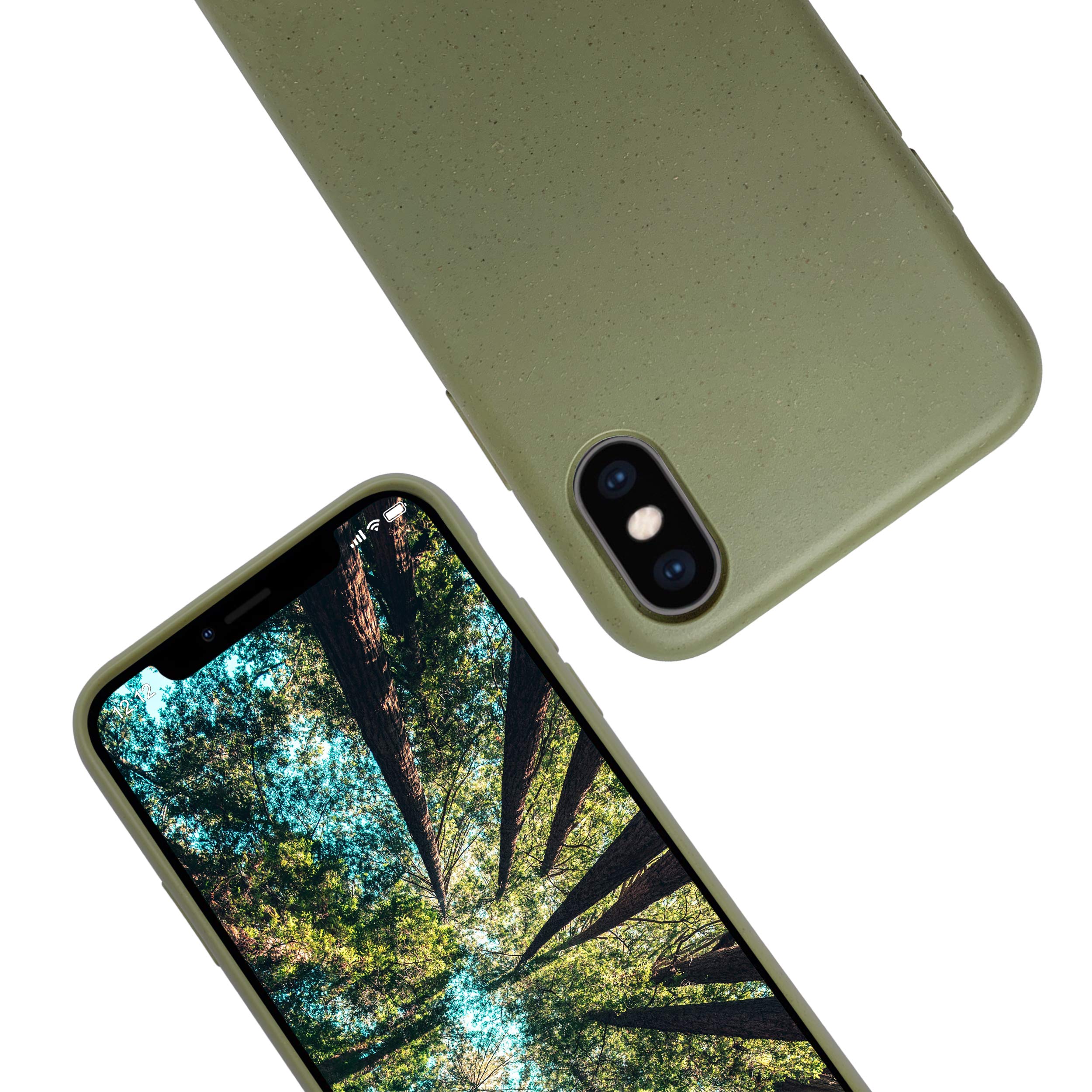 eplanita Eco Mobile Phone Case Compatible with iPhone XS/X, Plant Fibre, Drop Protection Cover, Durable and Sustainable (for iPhone XS/X, Khaki)