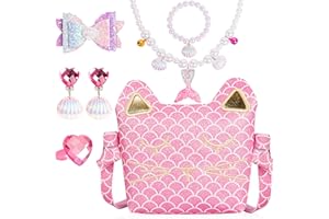 MTGOCHA Mermaid Purse for Little Girls Dress Up Jewelry Little Girl Purses for Kids Mermaid Toys for Girls Bags Play Jewelry