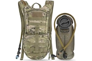 MARCHWAY Tactical Molle Hydration Pack Backpack with 3L TPU Water Bladder, Military Daypack for Cycling, Hiking, Running, Cli