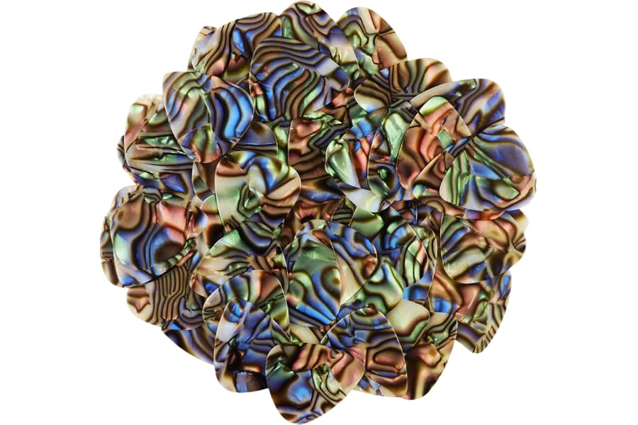 Celluloid Abalone Guitar Or Bass Pick - 0.71 mm Medium Gauge - 351 Shape - 50 Pack