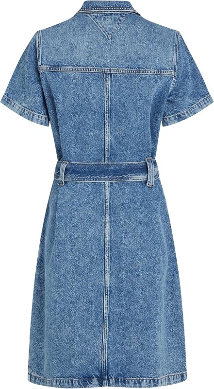 Robe en Denim Femme Knee Belted Ali Manches Courtes, Bleu (Ali), 34 — photo 4 sur 4