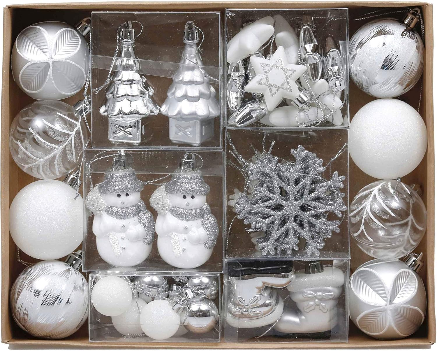 Valery Madelyn Weihnachtskugeln 50er Set Kunststoff Christbaumkugeln