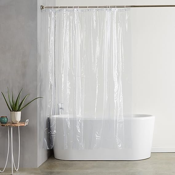 Amazonbasics Clear Pvc Shower Liner 180 X 200 Cm Amazon Co Uk