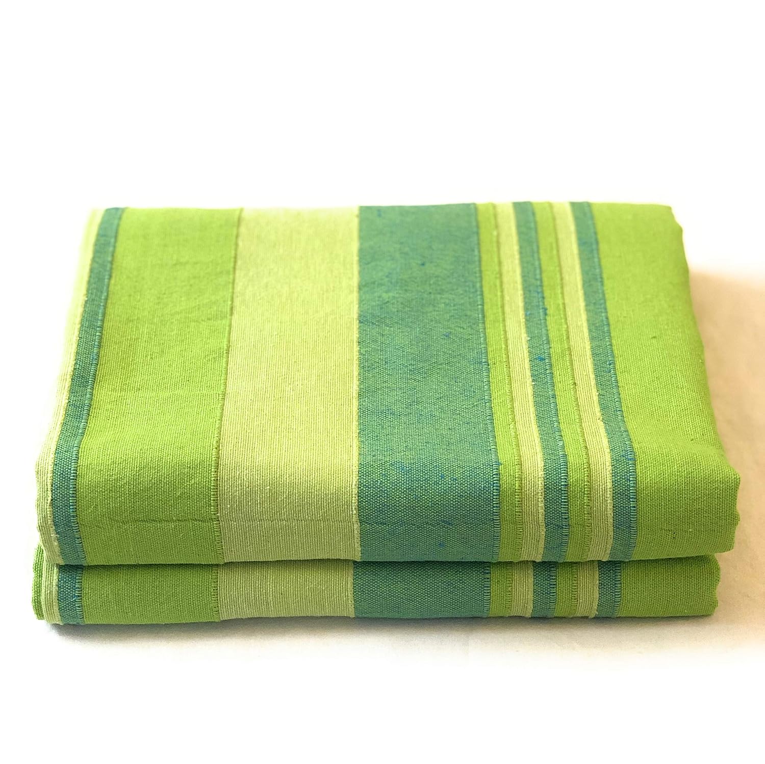 RANGBHAR Khadi Cotton Striped Handloom Single Bedsheet without Pillow