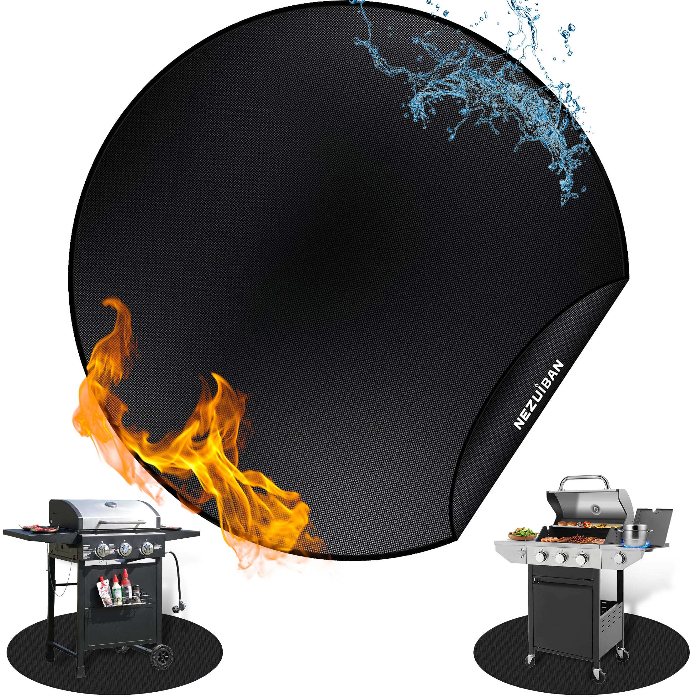 Photo 1 of 48'' Round Fire Pit Mat for Solo Stove Bonfire,Double-Sided Fireproof Grill Mat,Heat Resistant BBQ Accessory,Easy Clean & Reusable