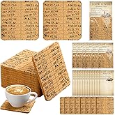Hushee 12 Sets Book Lovers Gifts Library Due Date Coaster Library Vintage Coasters with Cards Book Lover Coasters Book Lover Cards with OPP Bag Book Lover Gift Ideas for Women Library Club