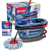 O-Cedar EasyWring RinseClean Microfiber Spin Mop &amp; Bucket Floor Cleaning System with Lavender Pac (Variety Pack)