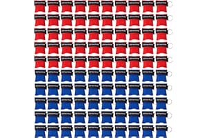 KONGDY 100 Packs CPR Pocket Mask, Portable CPR Face Shield Keyring with One Way Valve Breathing Barrier for First Aid or AED Training(Blue and Red)