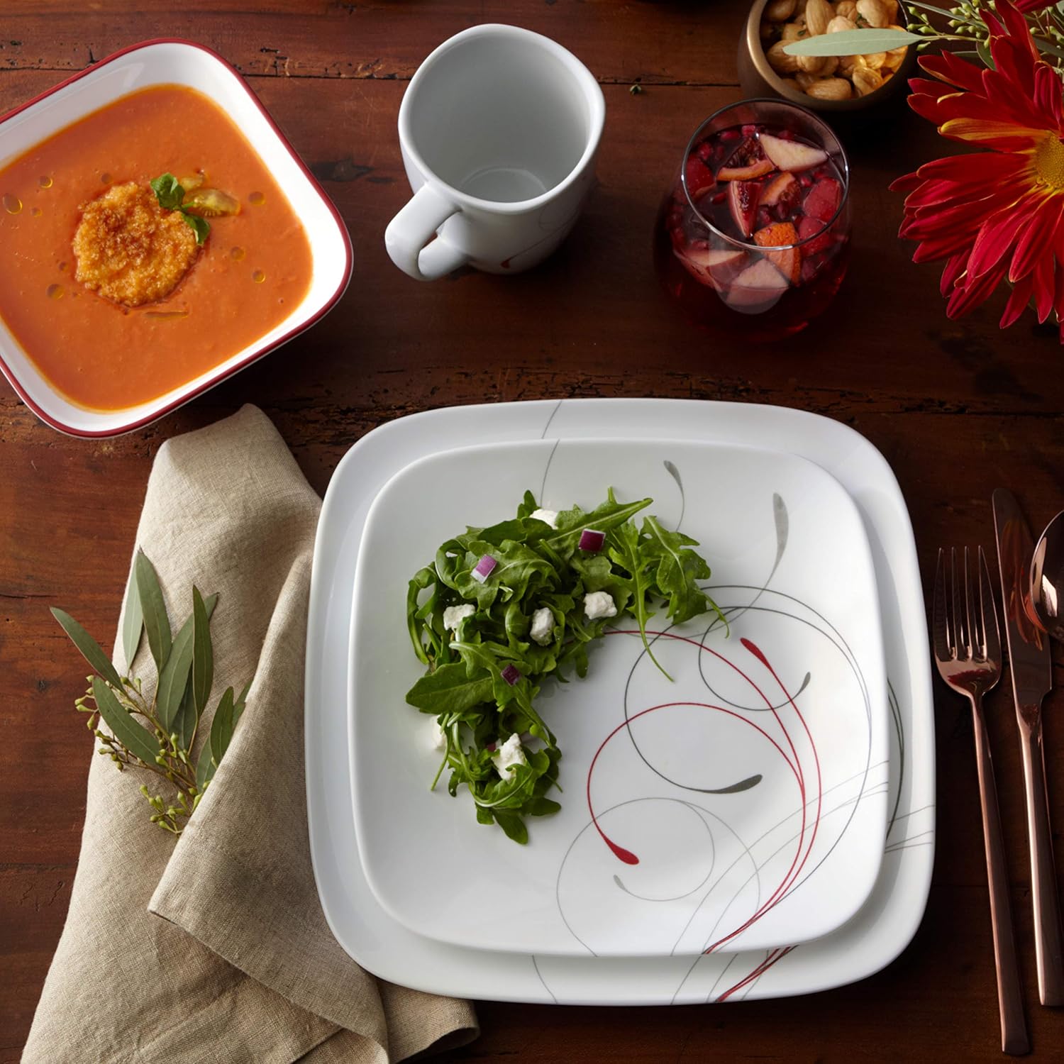  | Corelle Service for 6, Chip Resistant, Splendor Dinnerware Set, 18-Piece: Dinnerware Sets