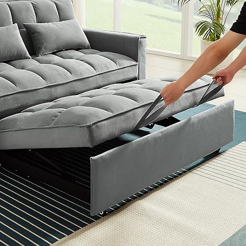 KLMM Modern Convertible Sofa Bed with Adjustable Backrest and