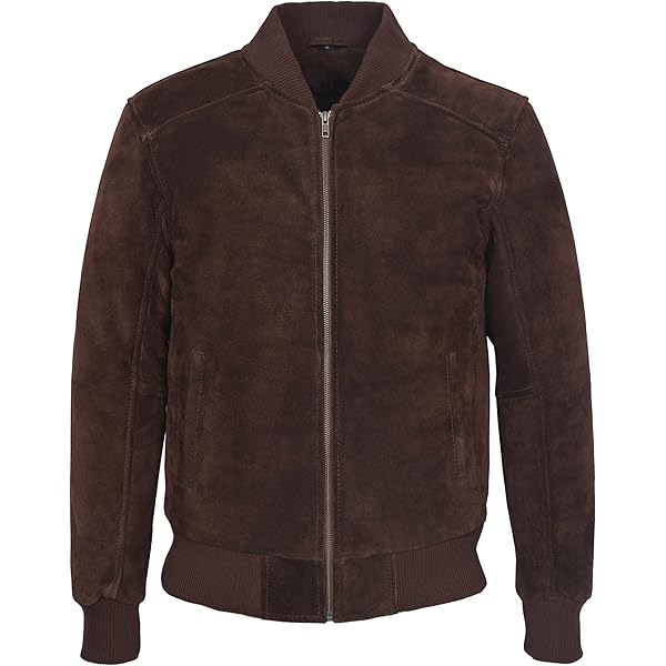 70'S Bomber Real Leather Jacket Cherry Suede Classic Retro Biker