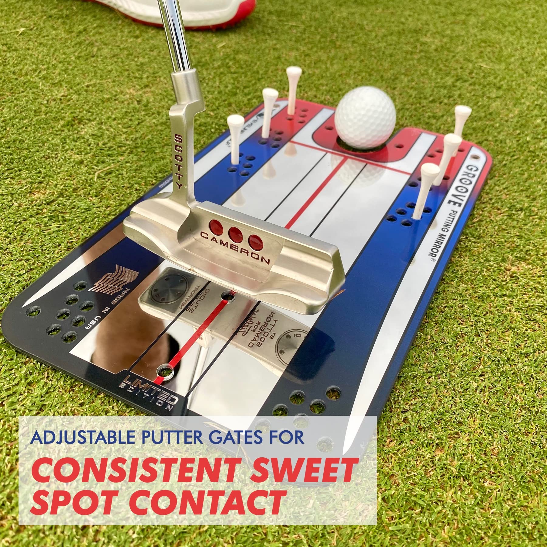 Putter Gate Mua EyeLine Golf Groove Putting Mirror - Portable Training Aid with 6 ...