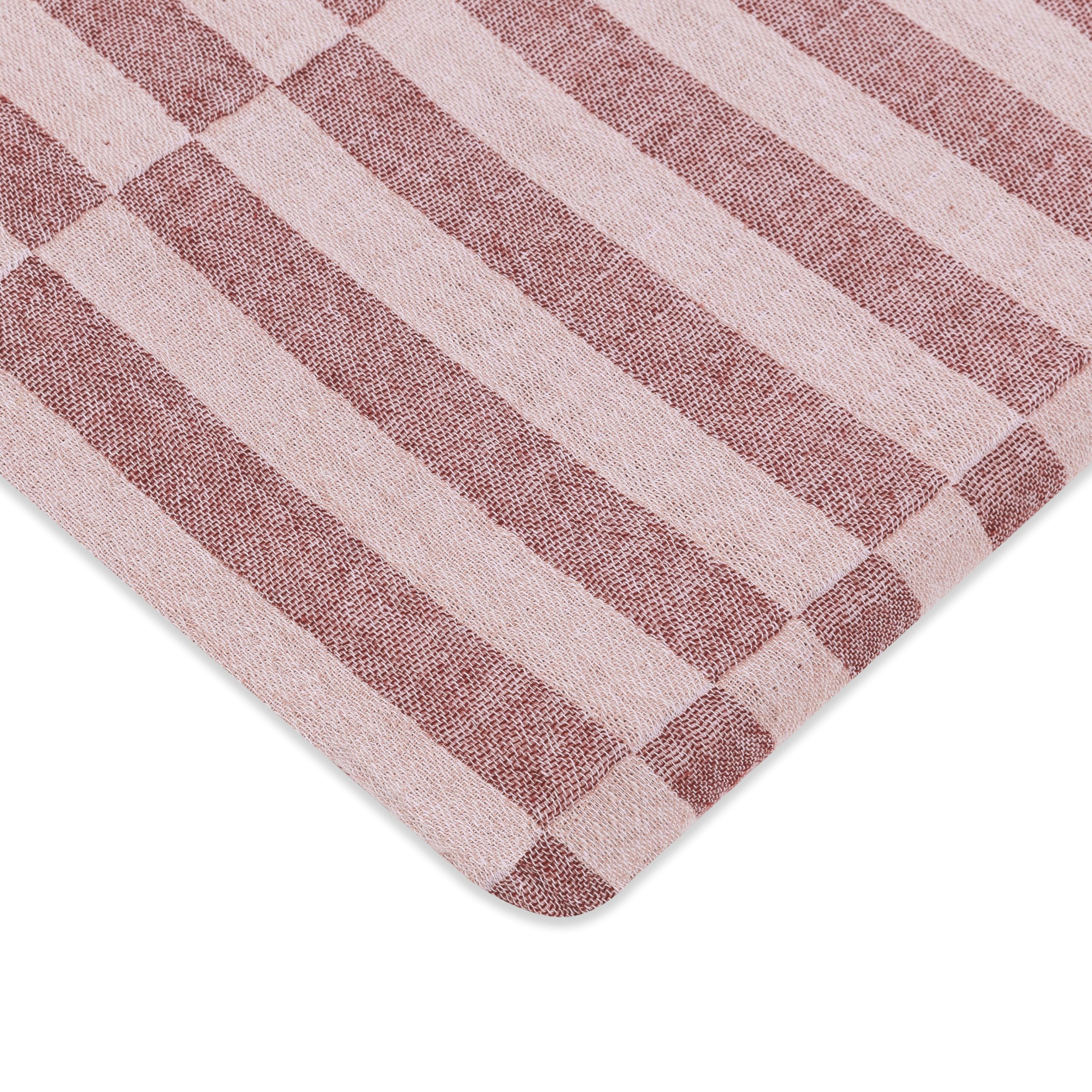 Photo 1 of Babyletto Muslin Baby Bassinet Sheets for Girls & Boys - GOTS Certified Breathable Organic Cotton Cover - 360° Fitted, Soft & Cozy Rectangle Bedside Bassinet Sheets, Maroon Offset Stripe