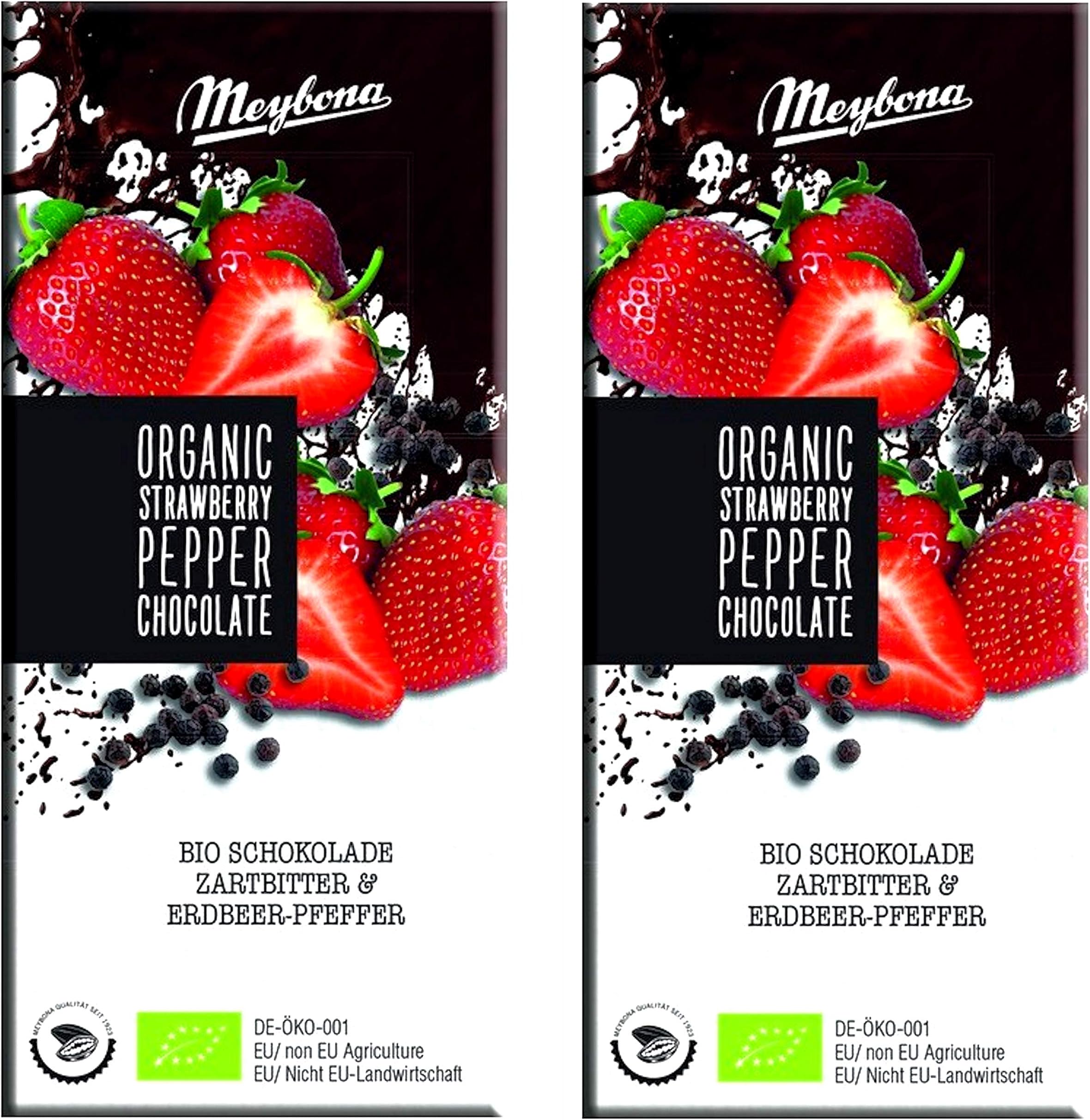 Meybona Organic Chocolate with Strawberries and Pepper 100 g (Pack of 2)