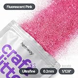 Hemway Fluorescent UV Neon Pink Glitter 100g Ultrafine Crafts Resin view 4