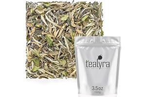 Tealyra - White Peony - Bai Mu Tan White Loose Leaf tea - Premium Chinese White Tea - Caffeine Level Low - 100g (3.5-ounce)
