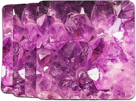 Amazon Com Purple Amethyst Crystal 4 Rubber Coasters To Protect