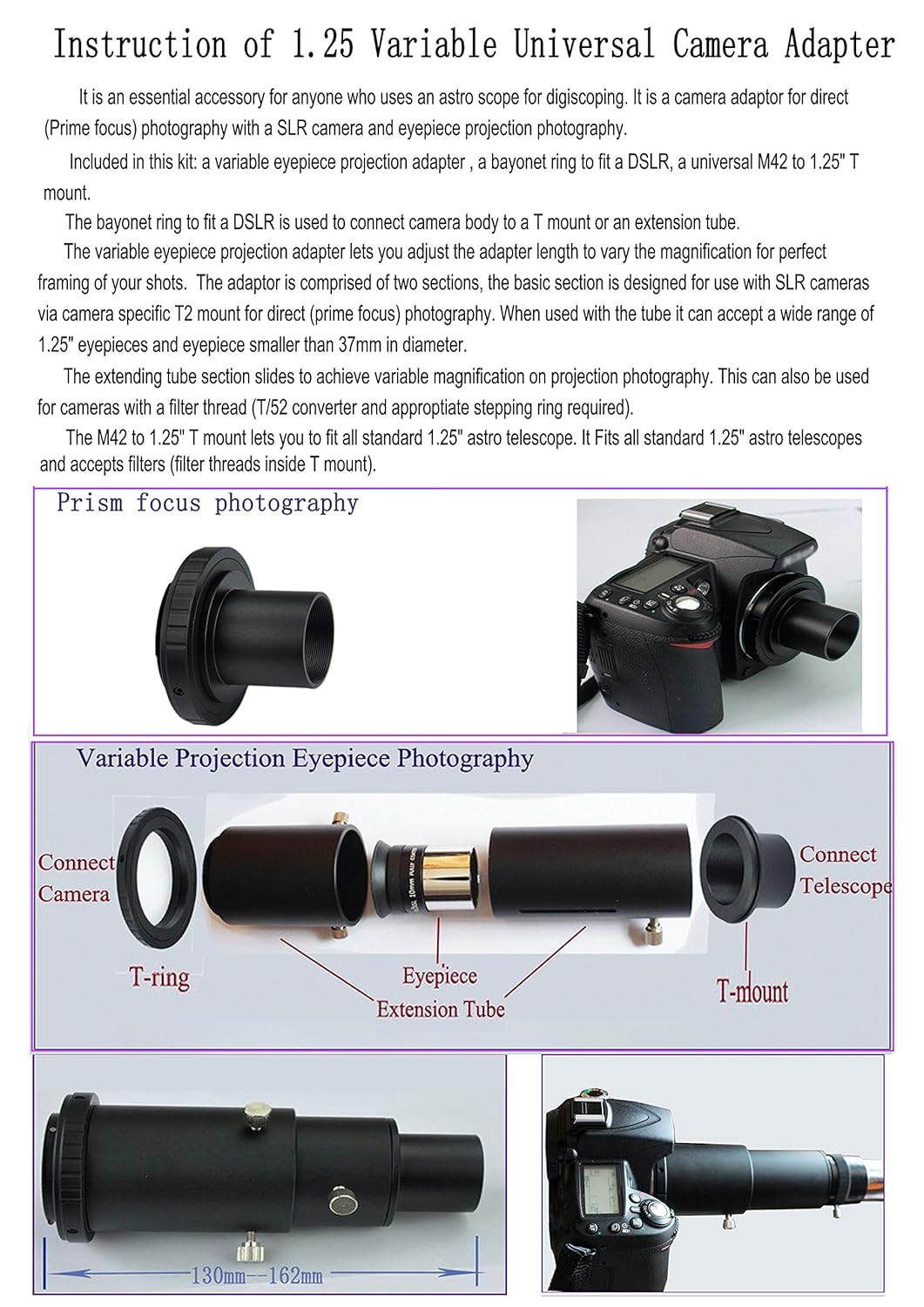 Gosky Deluxe telescopio Kit de Adaptador de cámara para Canon EOS ...
