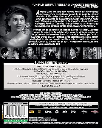 Rebecca Blu Ray Fr Import Amazon De Fontaine Joan Anderson Judith Cooper Melville Hitchcock Alfred Fontaine Joan Anderson Judith Dvd Blu Ray