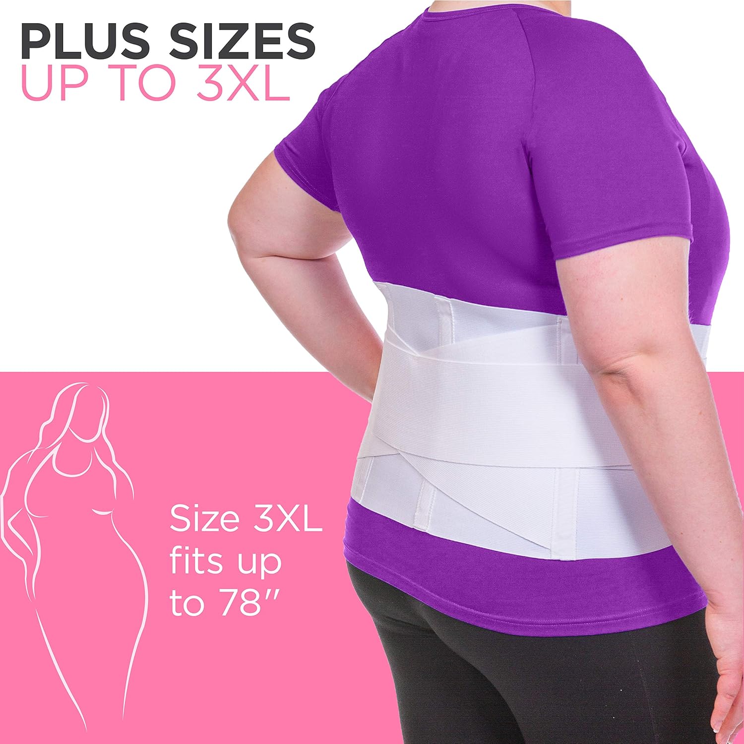 BraceAbility Women's Back Brace for Female Lower Back Pain - Lightweight Soft White Elastic Lumbar Compression Support Belt is Discreet Under Clothes for Ladies, Nurses, Walking (Medium): Industrial & Scientific