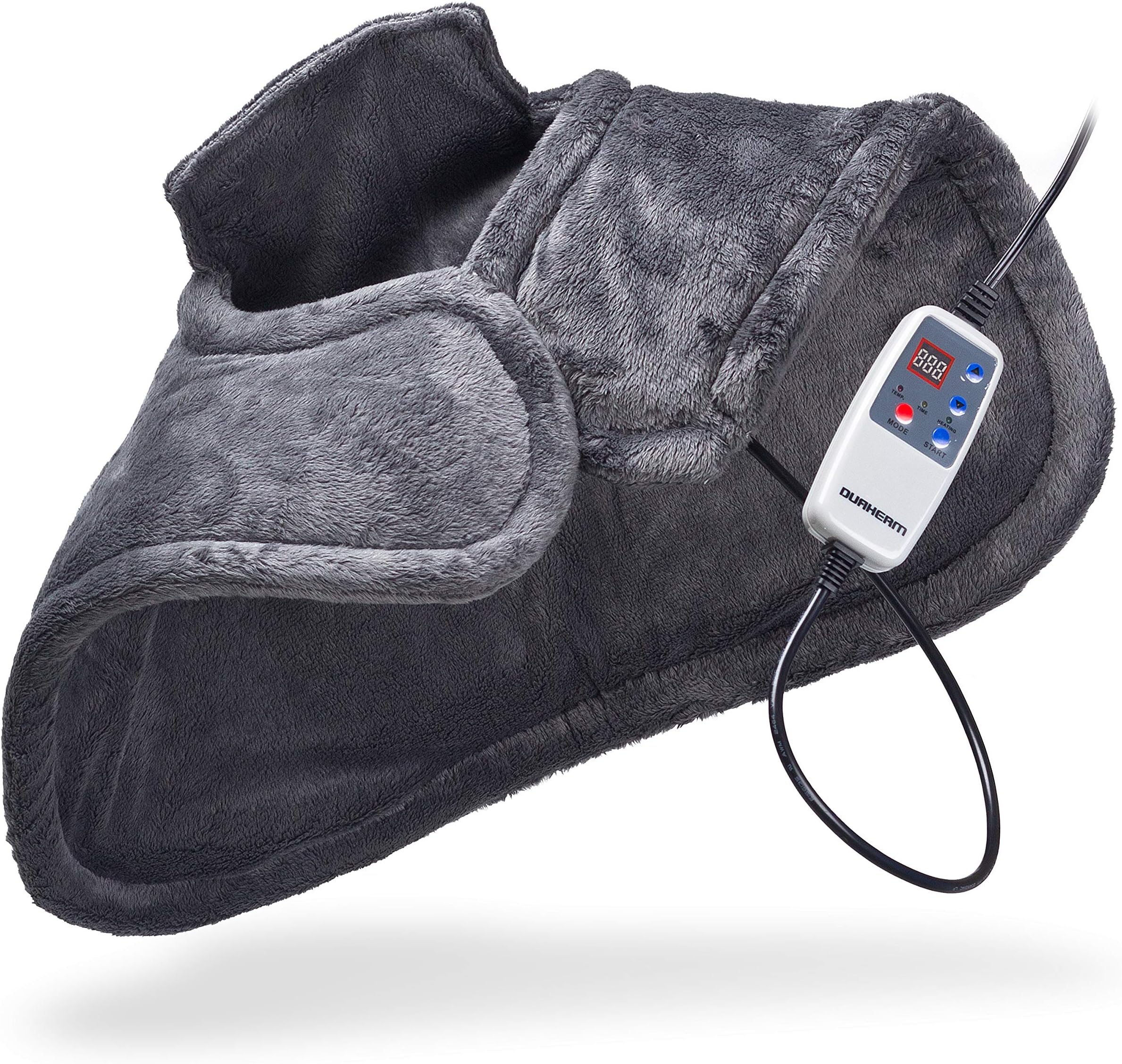 Therapeutic Far Infrared Neck and Shoulder Wrap Heating Pad w/Magnetic Clasp - Heat Therapy for Muscle Pain, Tension Relief, Aches, and Headaches - Instant Relief with deep Heat - Gray