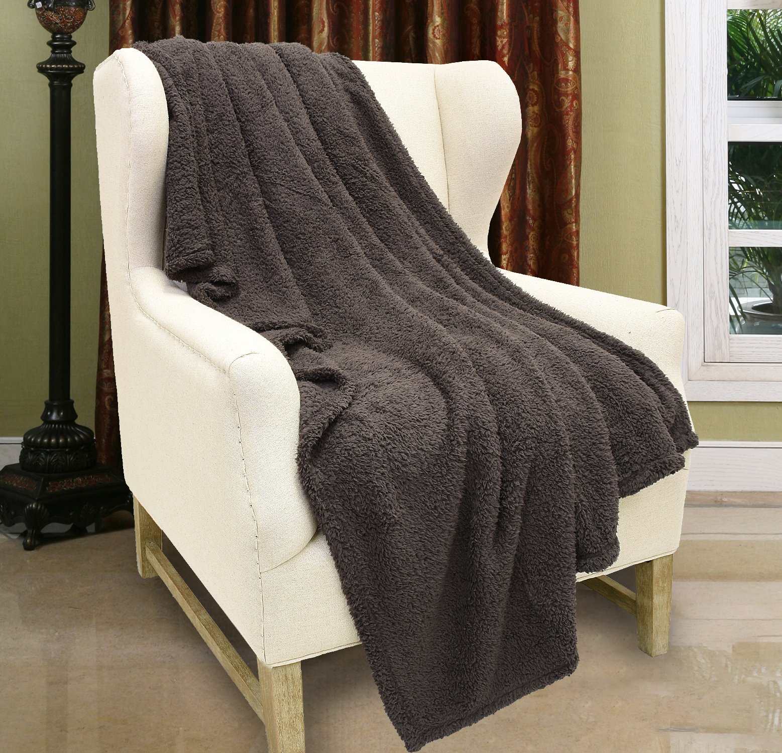 Sherpa Throw Blanket Blue 50\