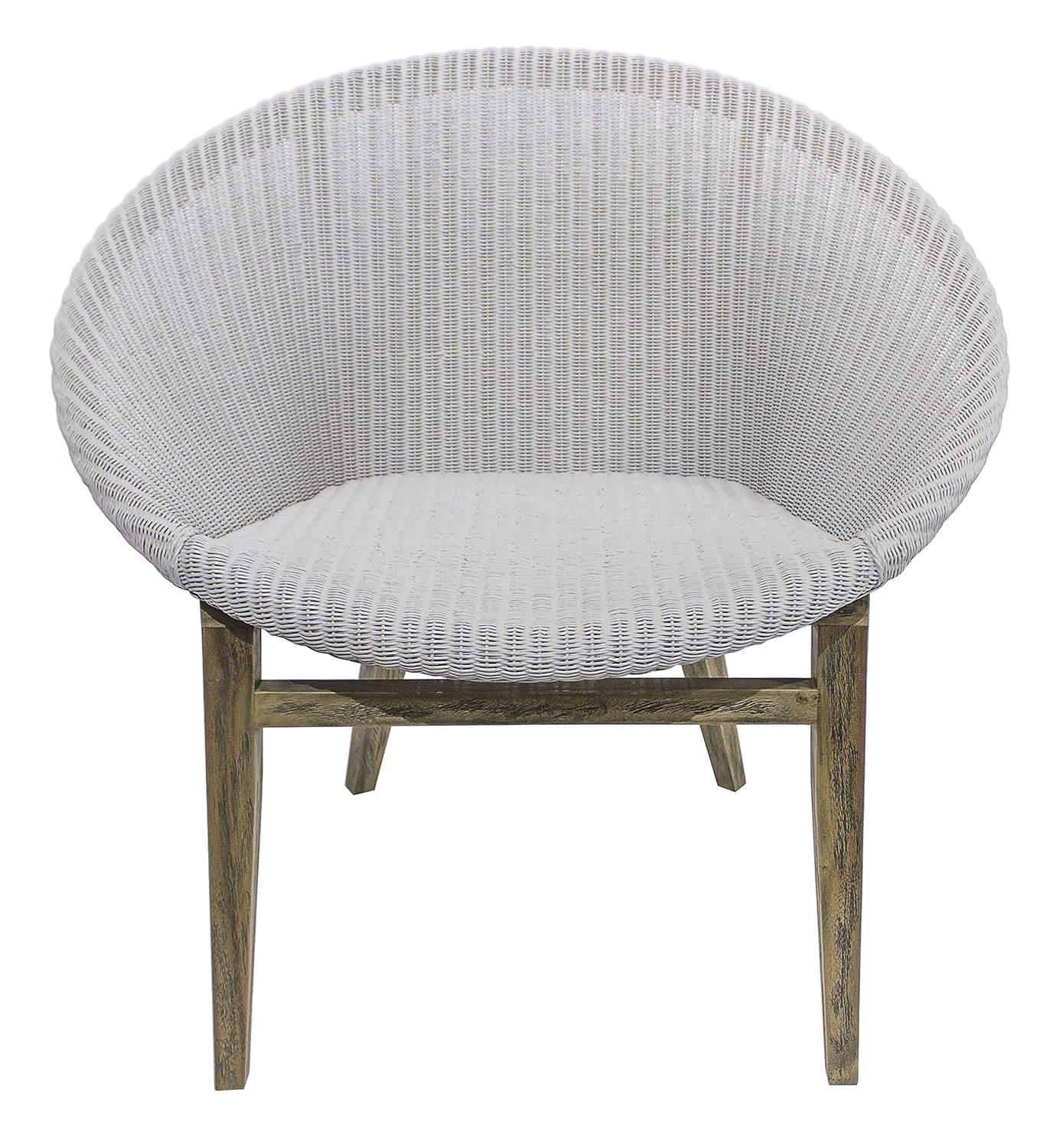 Gallery Direct Lloyd Loom Tub Chair Light Grey, Wood, 80x70x80 cm