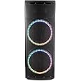 E-B5 Professional High-Power Dual 15" Bluetooth Speaker System- Featuring Circle Lights, FM Radio, USB/TF Card Ports, XLR Inputs, TWS Sound & Easy Transport for DJs, Parties & Live Performances, Black