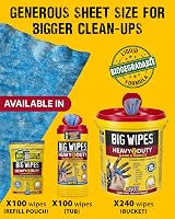 Big Wipes Heavy Duty Pro+ Hand Wipes 240 Dispenser Bucket Dual-Sided view 8