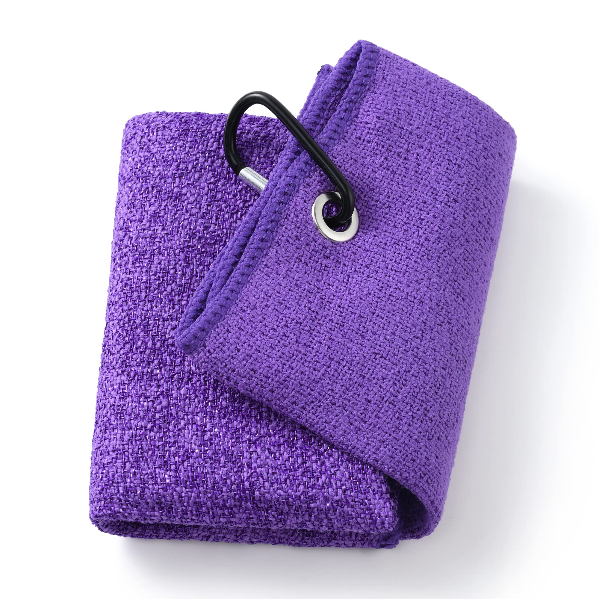 Mile High Life Tri-fold Microfiber Golf Towel | Innovative Dual Side Design | Light Weight | Excellent Water Absorbance | Purple