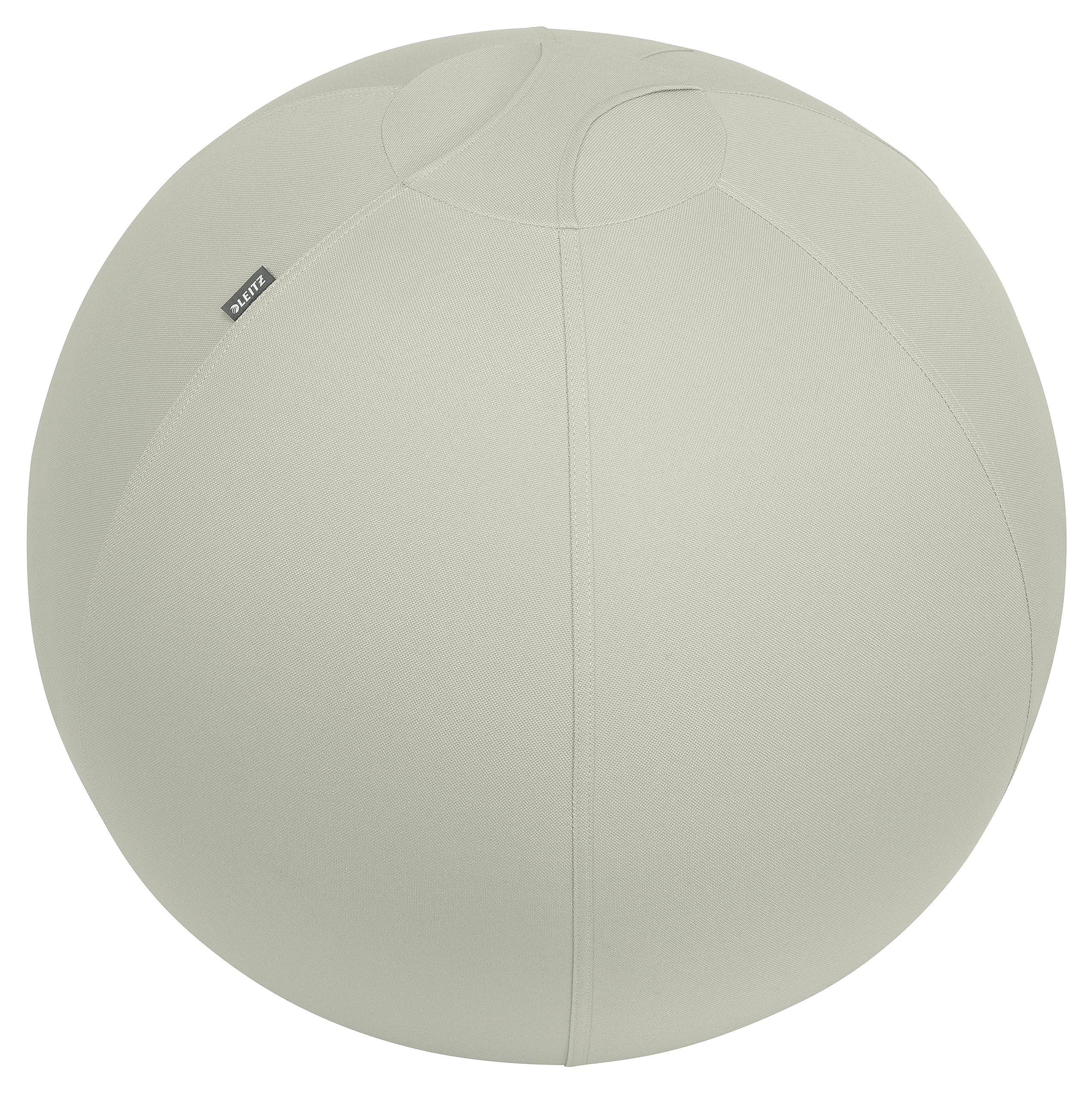 Leitz Ergo Active Sitting Ball with Stopper Function, Ergonomically Designed Desk Chair Alternative, 65cm Diameter, Includes Fabric Ball Cover, Hand Air Pump & 2 x Plugs, Light Grey, 65420085