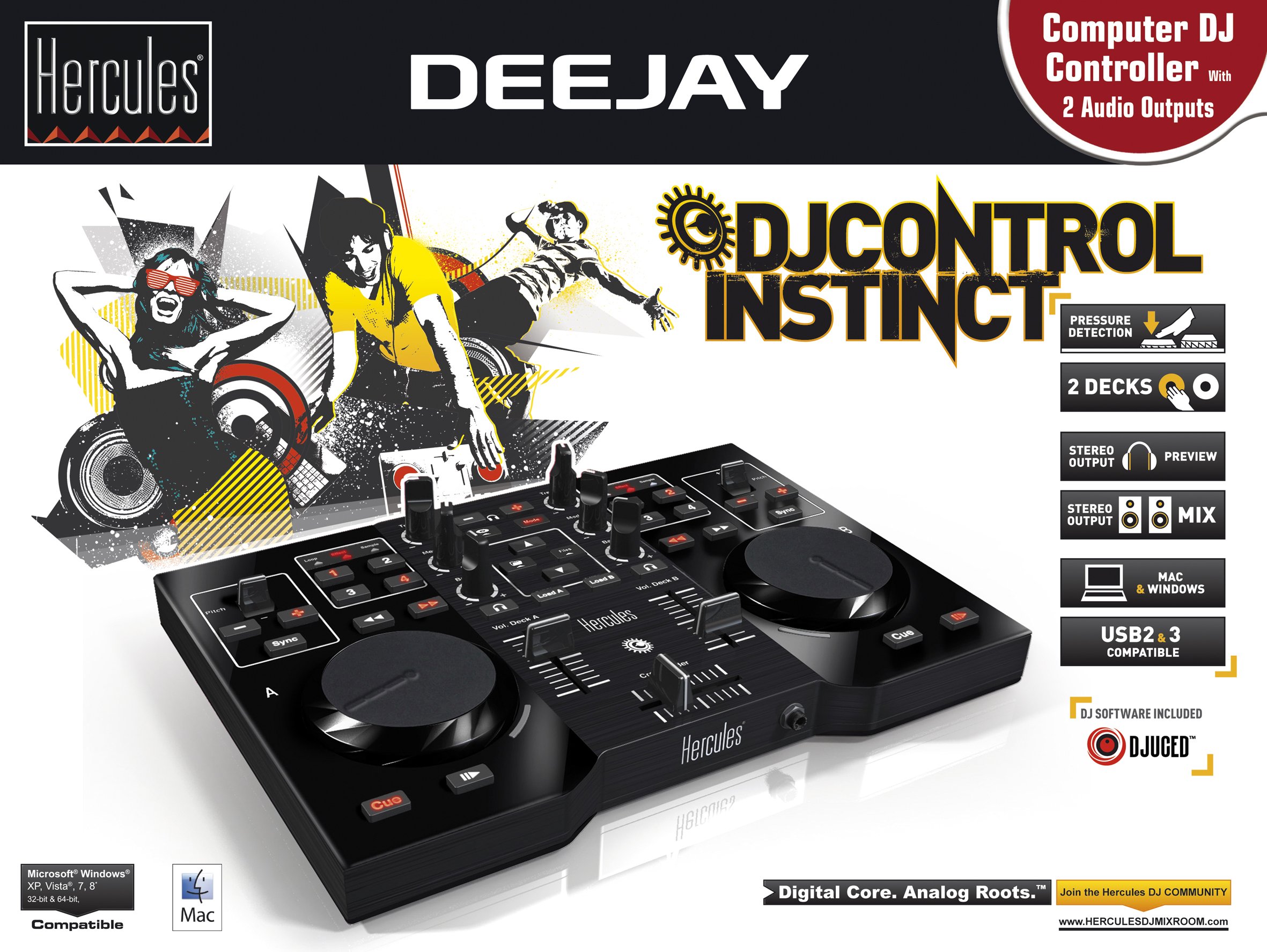 Hercules DJ Control Instinct USB DJ Controller with Audio Outputs Buy