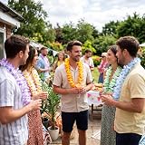 JOYIN 12 Counts Hawaiian Leis Bulk Full Size Silk Flower Leis view 8