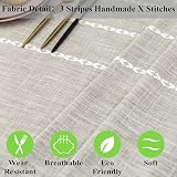 Home Brilliant Rectangular Table Cloth 132x260cm Striped Faux Linen view 4
